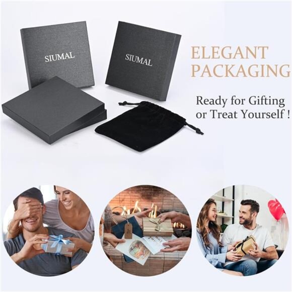 Mens Beaded Bracelet Boho Stainless Steel Wristband Jewelry Gift for Him - Picture 6 of 7